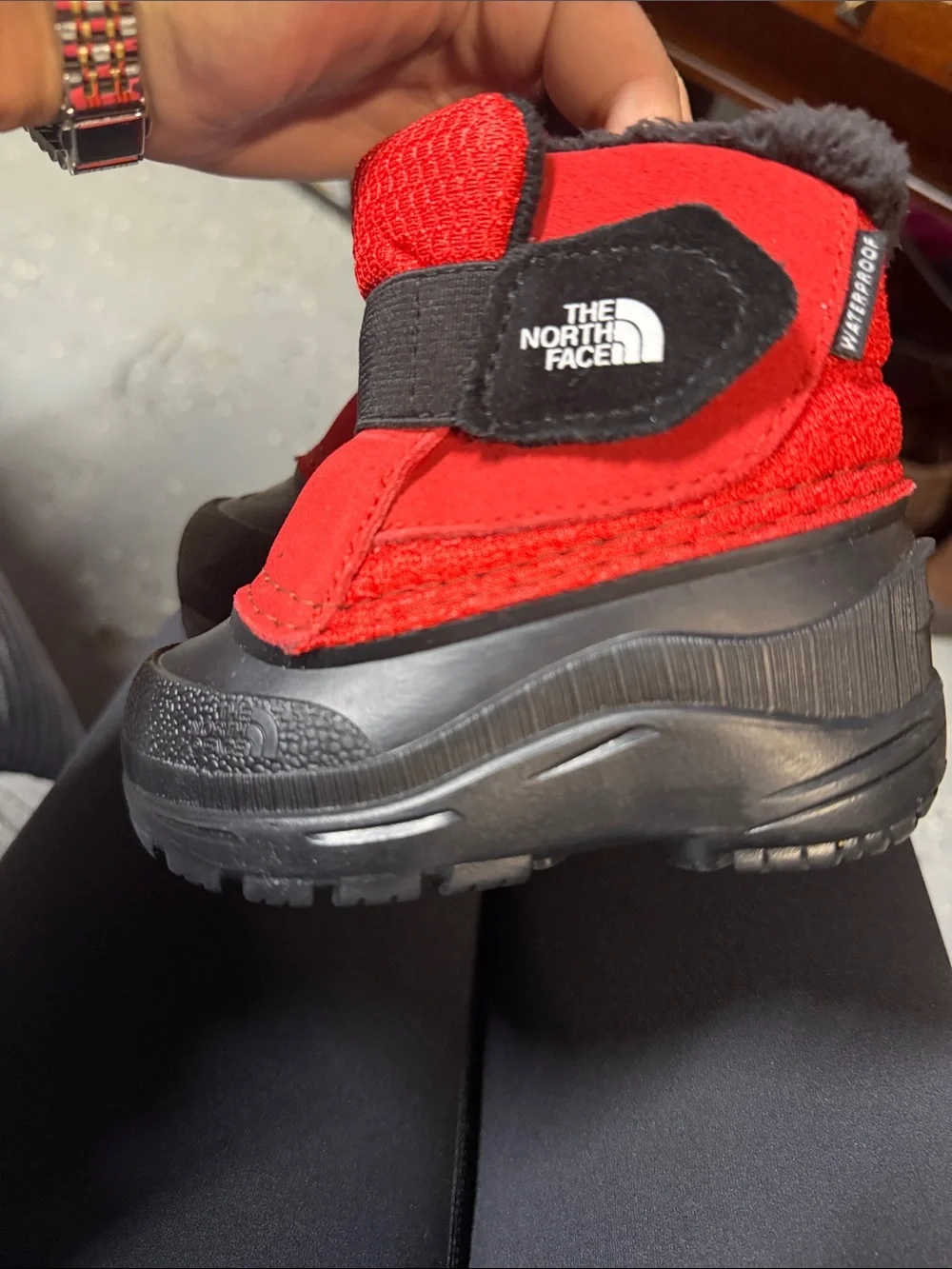 The North Face Kids Red and Black Waterproof Snow Boot